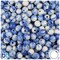 BeadTin Blue Marbled 8mm Round Plastic Craft Beads (150pcs)